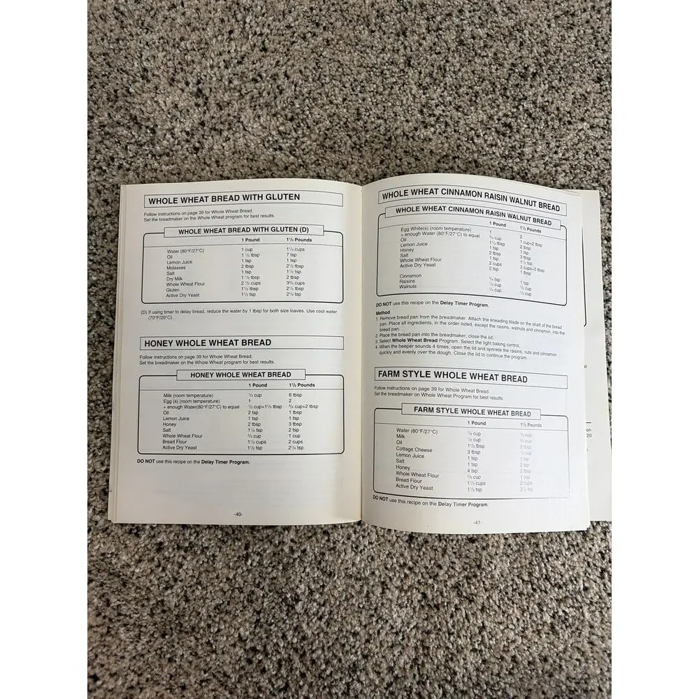 Toastmaster Bread Maker Machine Model 1196 Instruction Manual Recipe Book